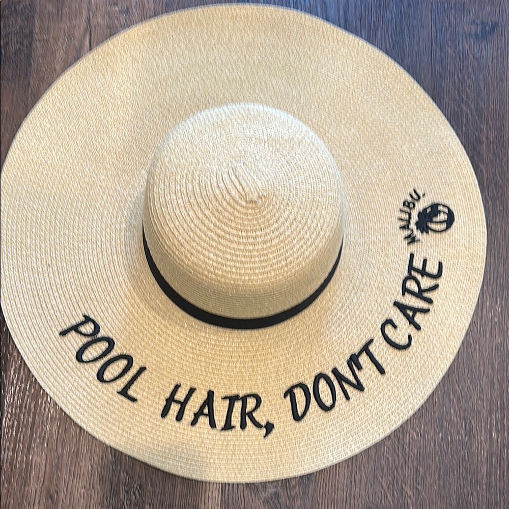 Malibu Tan Sun Hat with Black Lettering